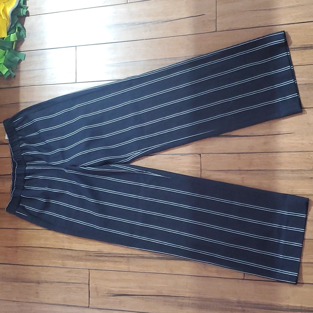 Banana Republic Wide-leg Pull-on Striped Pants